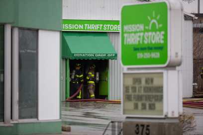 PHOTOS: Old Thrift Store Catches Fire On Giles