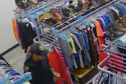 VIDEO:  Suspect Sought After Clothing Rack Set On Fire