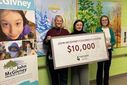 John McGivney Children’s Centre Receives $10,000 From Casino Windsor Cares