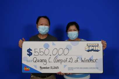 Windsor Residents Celebrate $550,000 Win With The Bigger Spin Instant Game