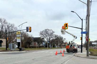 New Pedestrian Signals Installed On Front Road In LaSalle