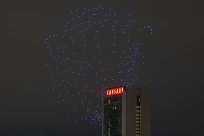 Detroit Lions Drone Show Takes Over Windsor Waterfront