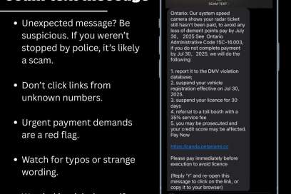 Police Warn Of Scam Texts