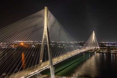 PHOTOS: Gordie Howe Bridge Lights Up For The First Time