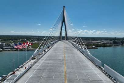 Line Painting Starts On The Gordie Howe International Bridge
